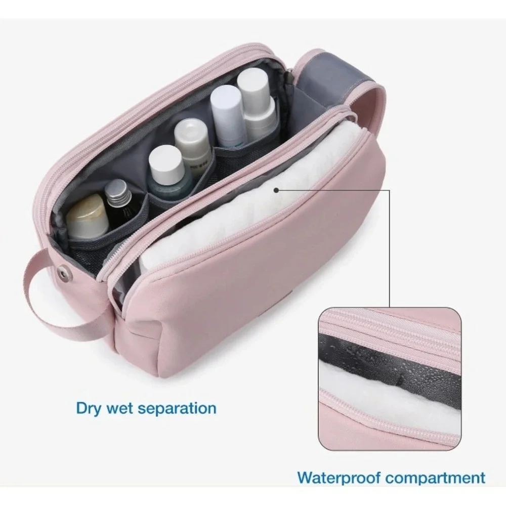 BAGSMART Toiletry Bag Travel Makeup‎ Cosmetic Bag Organizer Pink